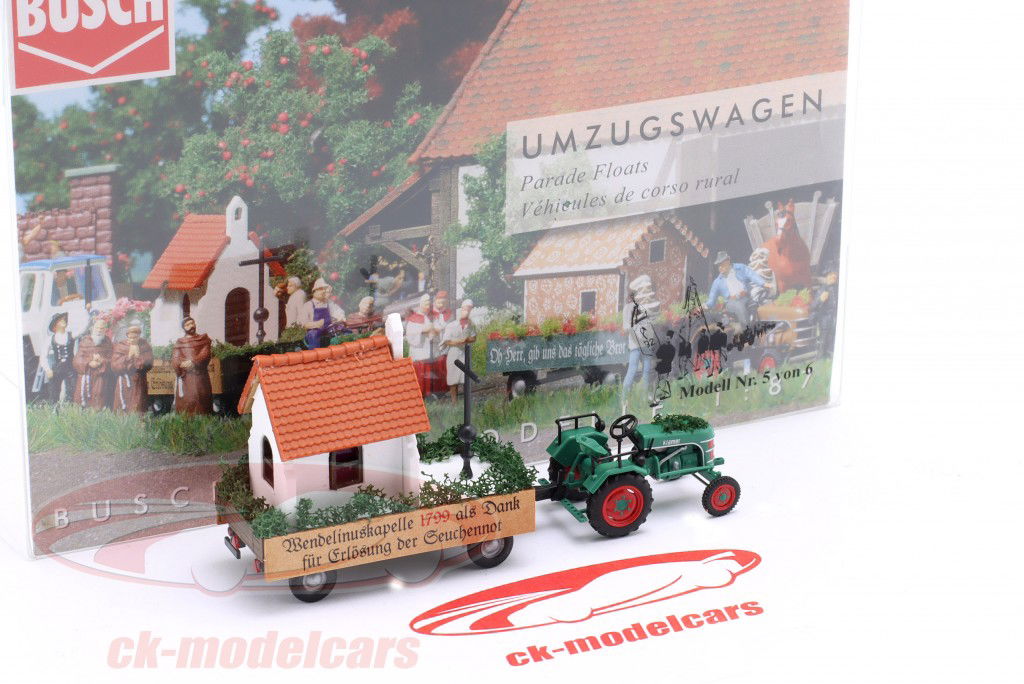 Set Kramer KL11 トラクター と 教区 引っ越し車 1:87 Busch