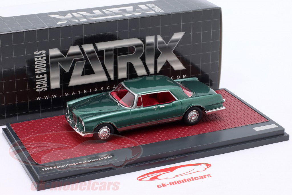 Facel-Vega Excellence EX2 Год постройки 1962 зеленый металлический 1:43 Matrix