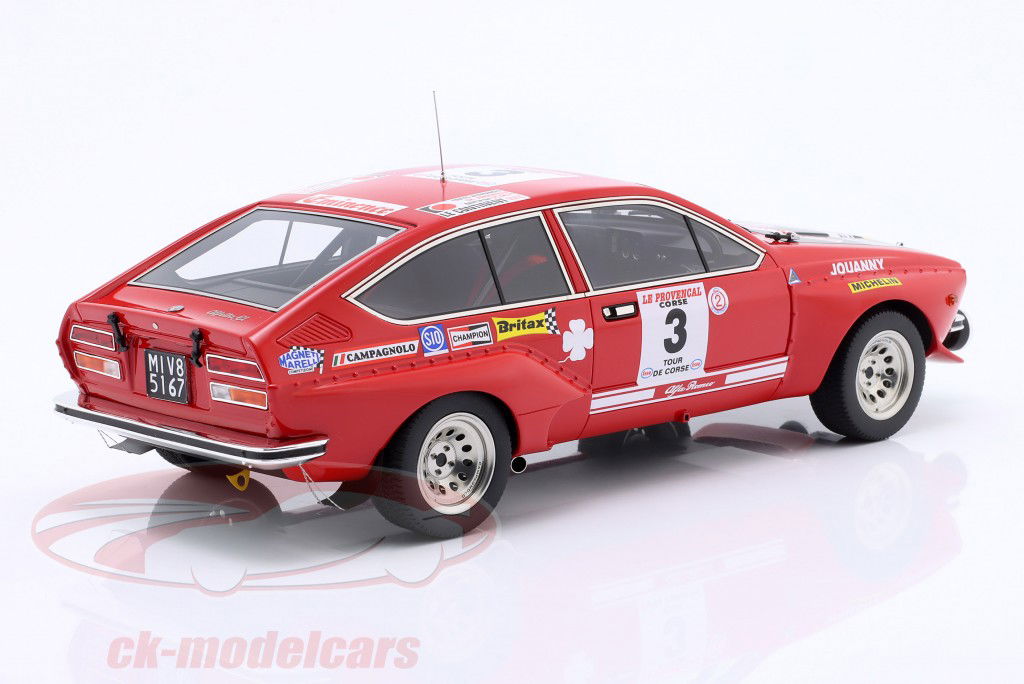 Alfa Romeo Alfetta GTV #3 3º Rallye Tour de Corse 1975 Andruet, Jouanny 1:18 LS Collectibles