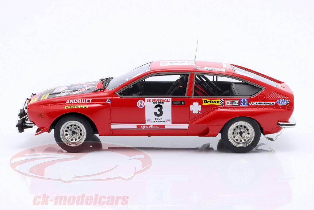 Alfa Romeo Alfetta GTV #3 3º Rallye Tour de Corse 1975 Andruet, Jouanny 1:18 LS Collectibles
