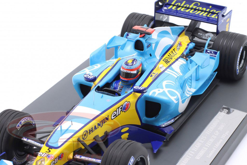 Fernando Alonso Renault R25 #5 gagnant France GP formule 1 Champion du monde 2005 1:18 Minichamps