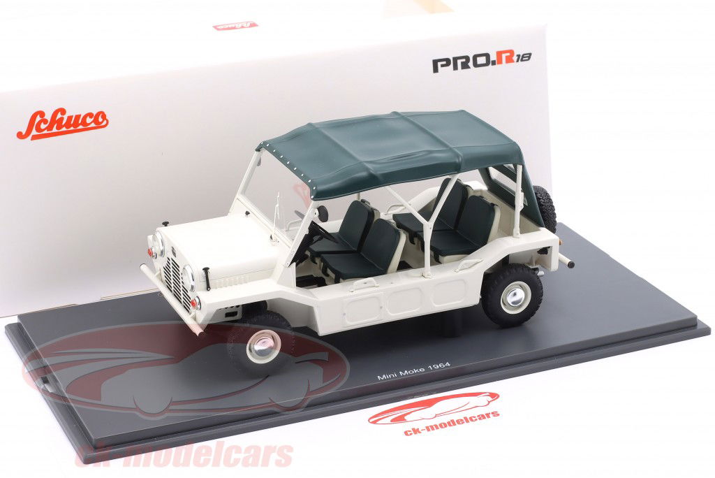 Mini Moke Année de construction 1964 blanc / vert 1:18 Schuco
