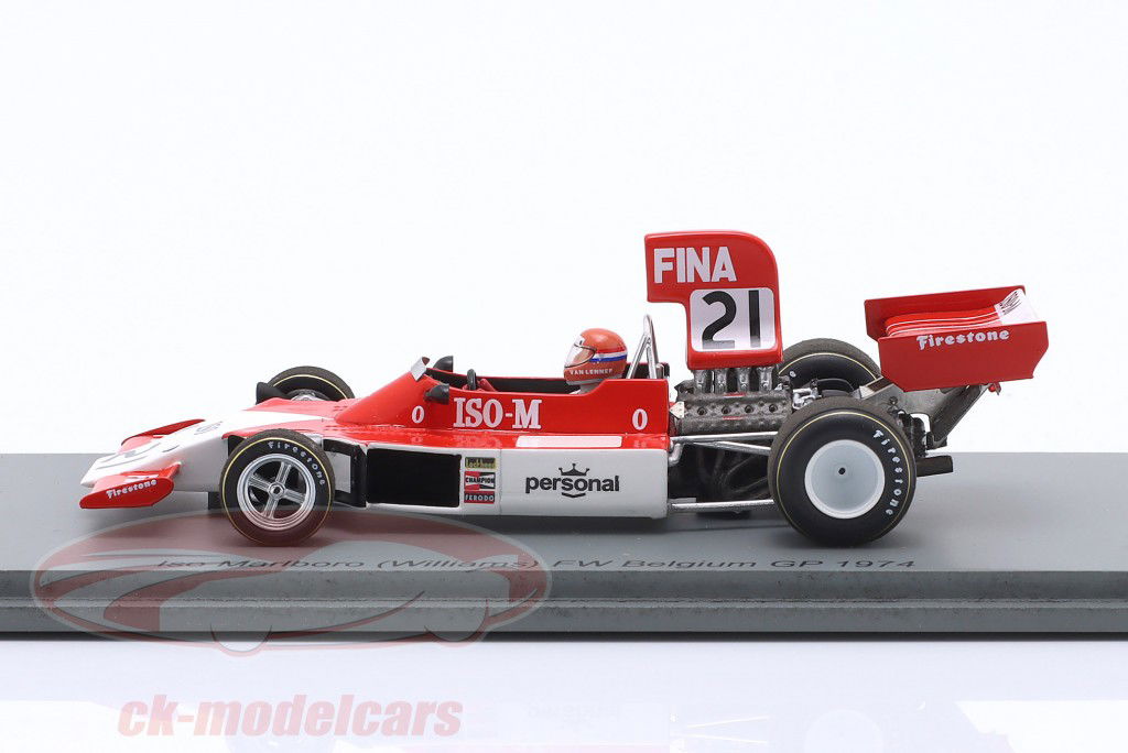 Gijs van Lennep Iso-Marlboro FW02 #21 Belgium GP Formula 1 1974 1:43 Spark