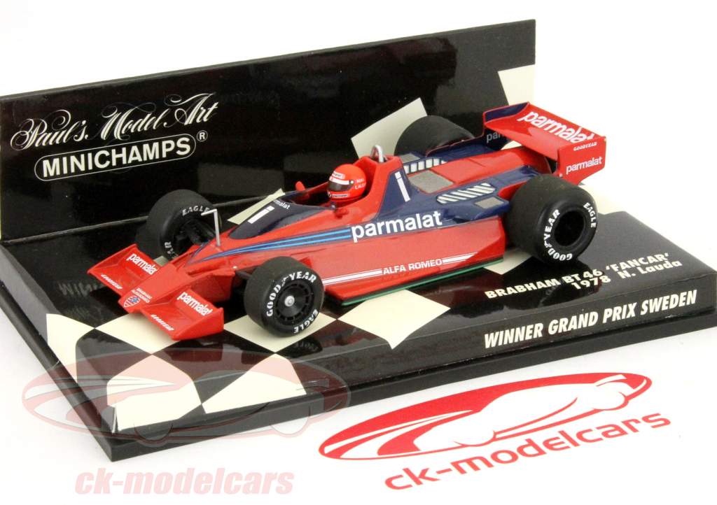 N. Lauda Brabham BT46 Fancar Vinder Sverige GP Formula 1 1978 1:43 Minichamps