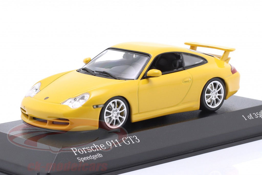 Porsche 911 GT3 Año de construcción 2003 amarillo rápido 1:43 Minichamps
