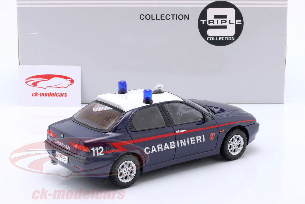 Alfa Romeo 156 Carabinieri Baujahr 1998 dunkelblau 1:18 Triple9
