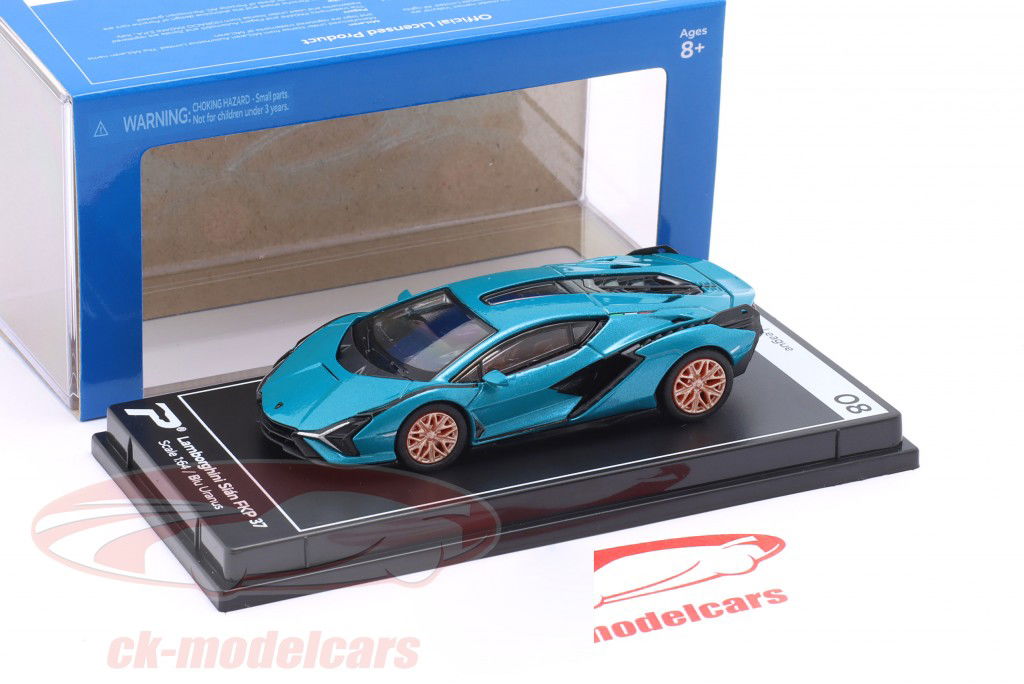 Lamborghini Sian FKP 37 Uranus blauw 1:64 Kinsmart