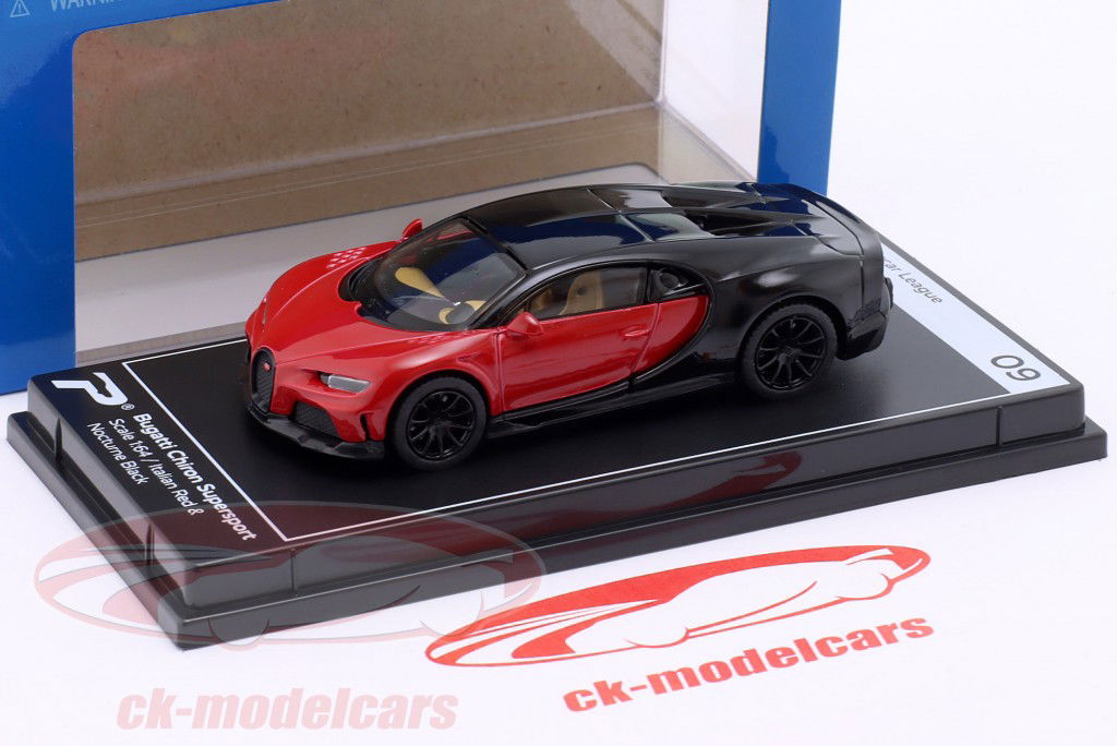 Bugatti Chiron Supersport Italia rosso, notturno nero 1:64 Kinsmart