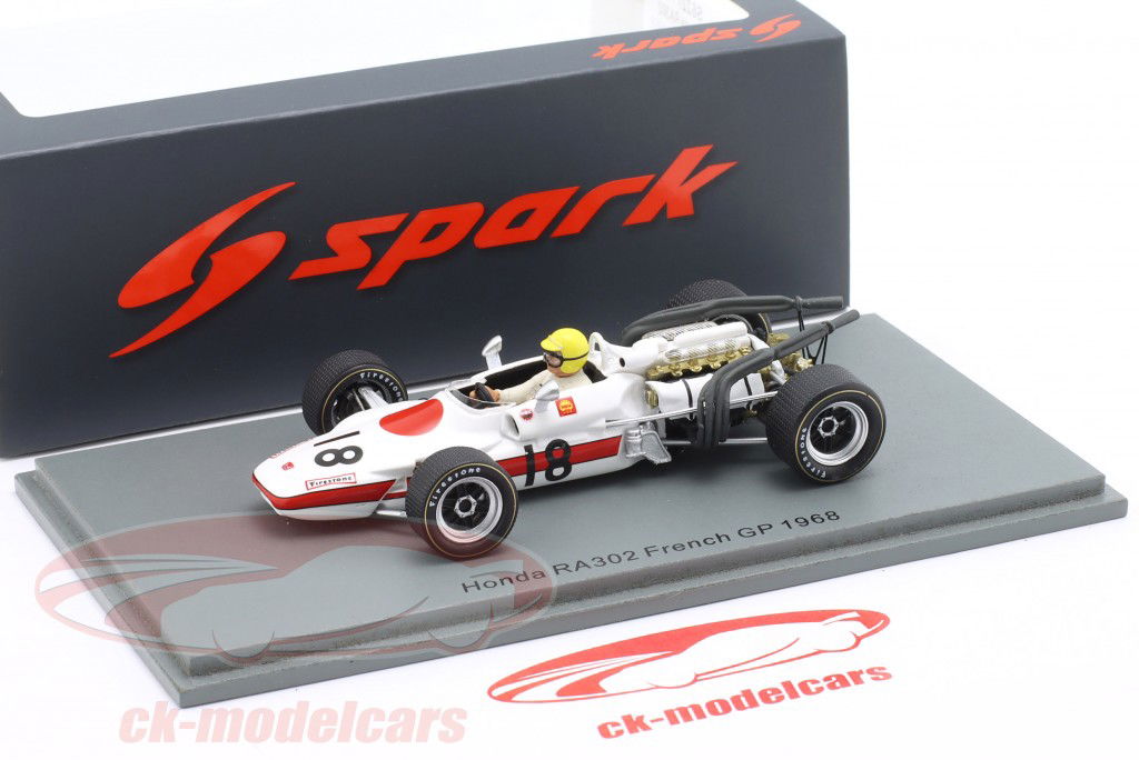 Jo Schlesser Honda RA302 #18 Frankrig GP formel 1 1968 1:43 Spark