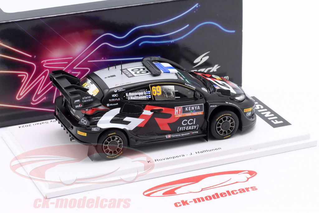 Toyota GR Yaris Rally1 #69 winnaar Rallye Safari 2024 Rovanperä, Halttunen 1:43 Spark