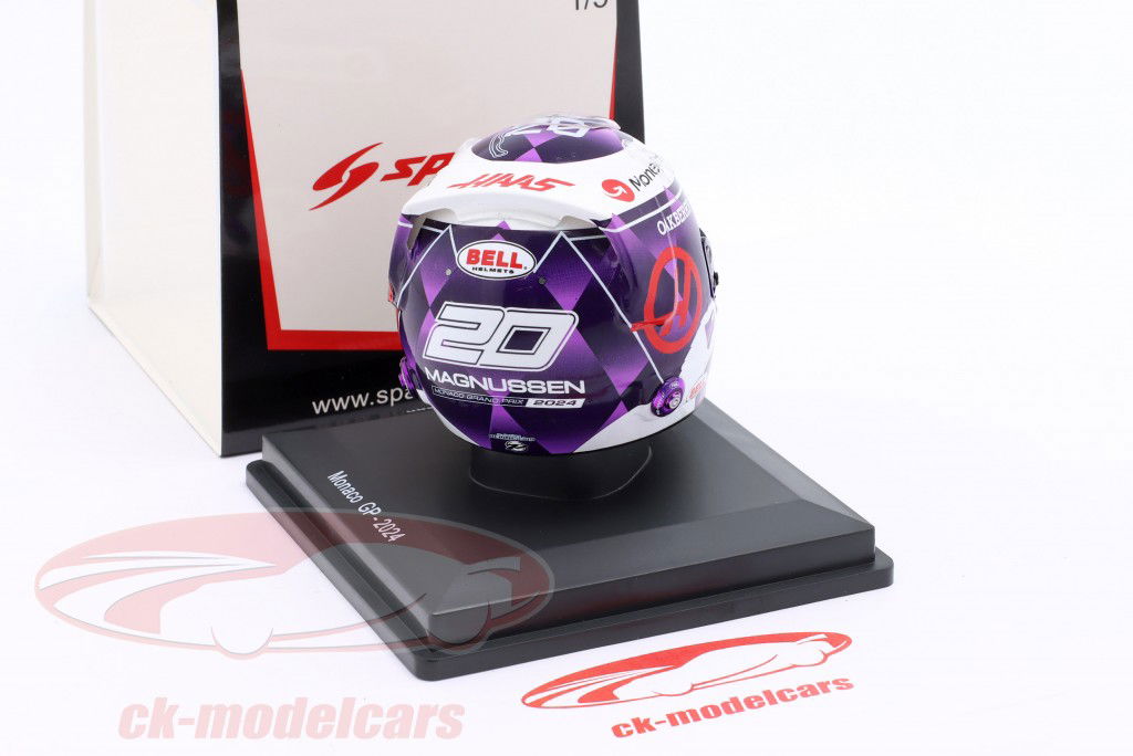Kevin Magnussen #20 MoneyGram Haas F1 Team モナコ GP 式 1 2024 ヘルメット 1:5 Spark