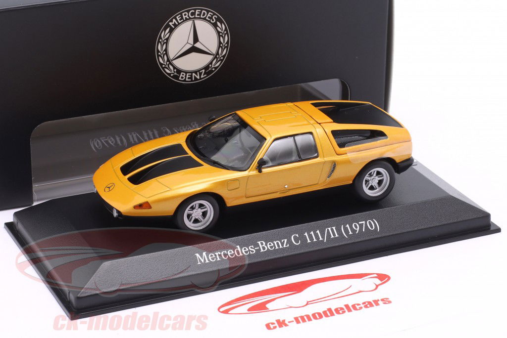 Mercedes-Benz C 111/II Byggeår 1970 orange 1:43 Minichamps