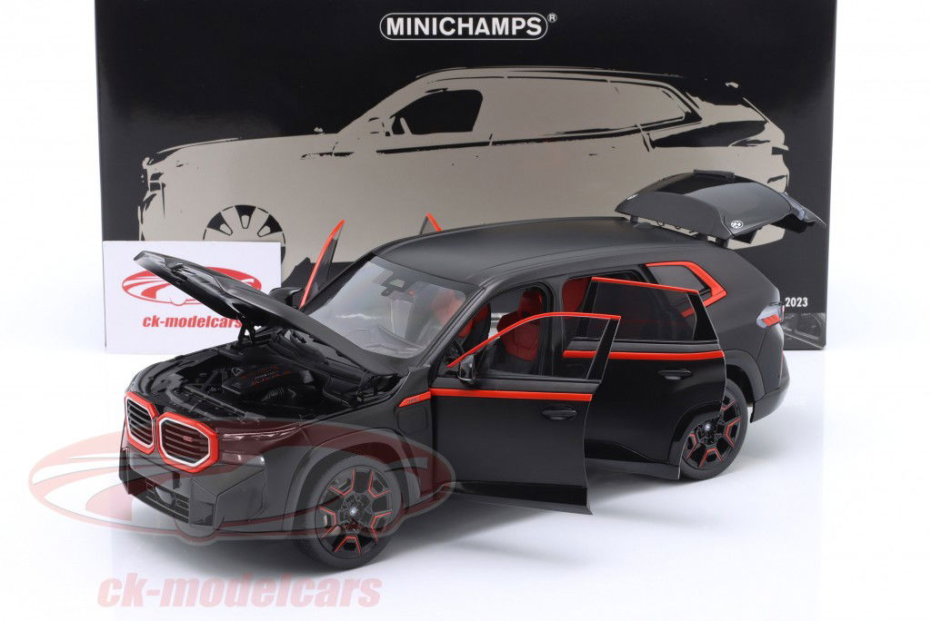 BMW XM (G09) SUV Anno di costruzione 2023 noioso nero / arancia 1:18 Minichamps