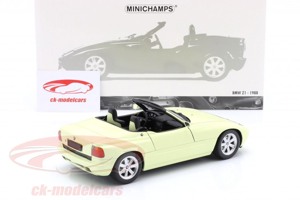 BMW Z1 (E30) Roadster Año de construcción 1988 amarillo claro 1:18 Minichamps