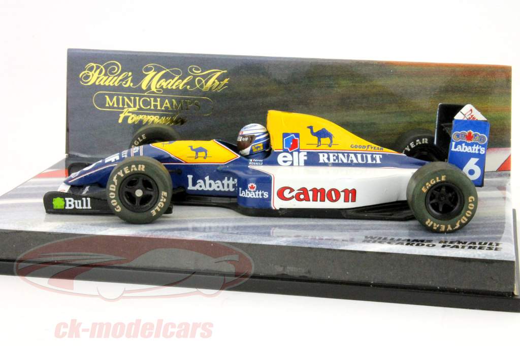 ミニカー WILLIAMS RENAULT FW14 RICCARDO PATRESE Minichamps 1:43 Riccardo Patrese Williams Renault FW14B