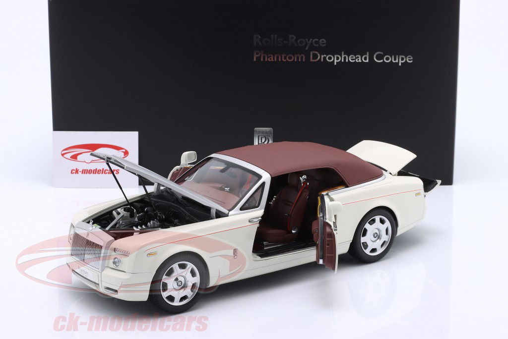 Rolls Royce Phantom Drophead conversível 2 portas 2013 Inglês branco 1:18 Kyosho