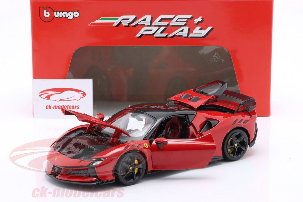 Ferrari SF90XX Stradale Byggeår 2024 rød metallisk 1:18 Bburago