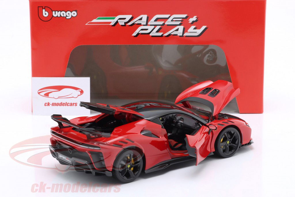 Ferrari SF90XX Stradale Byggeår 2024 rød metallisk 1:18 Bburago