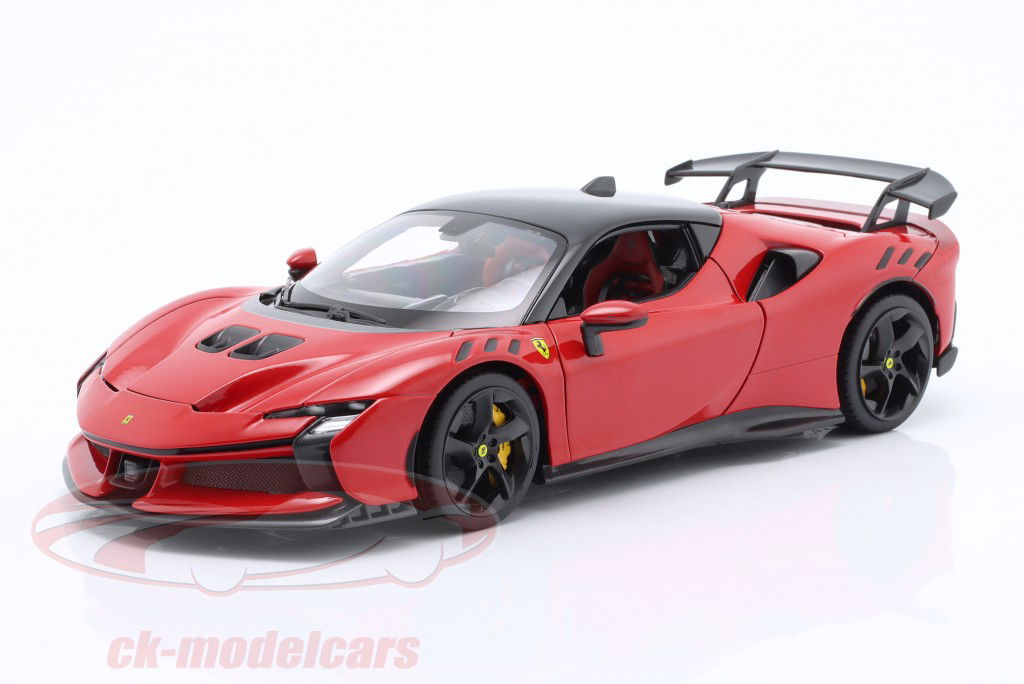 Ferrari SF90XX Stradale Byggeår 2024 rød metallisk 1:18 Bburago