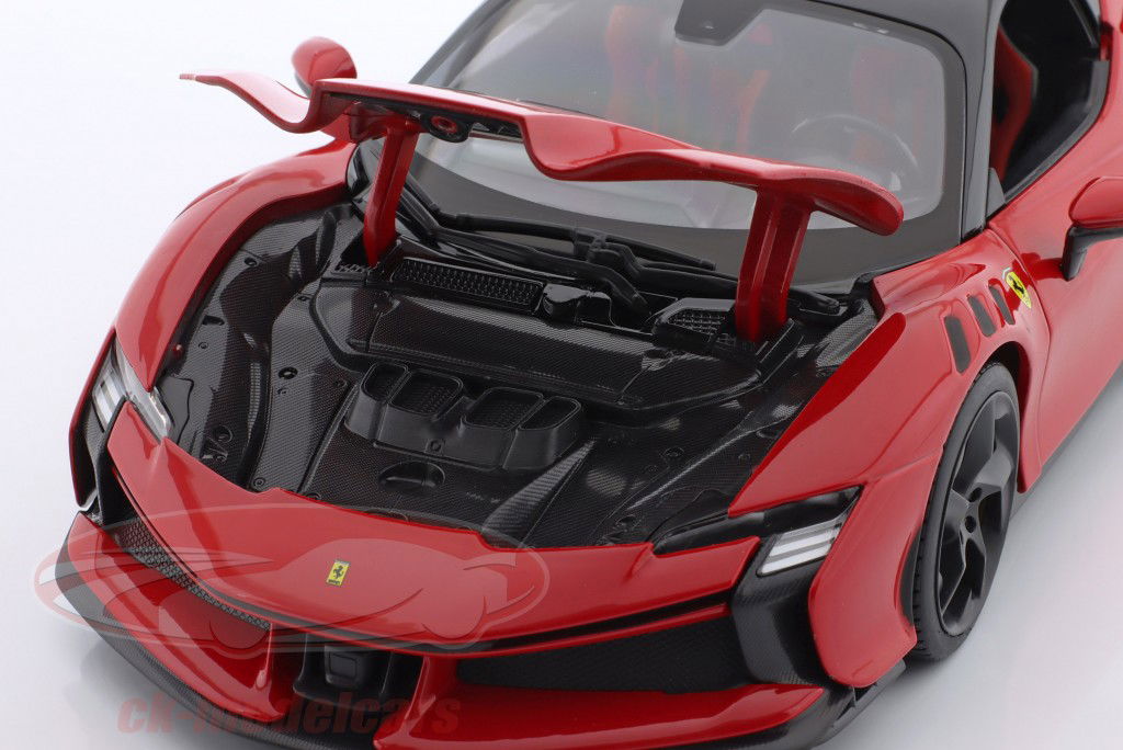 Ferrari SF90XX Stradale Byggeår 2024 rød metallisk 1:18 Bburago