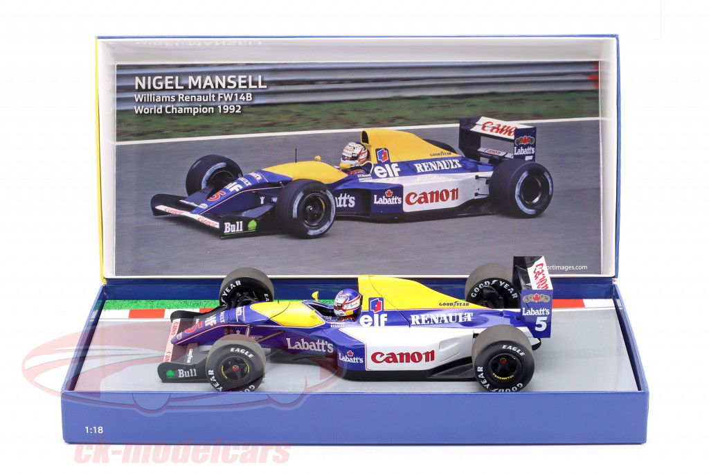 Nigel Mansell Williams FW14B #5 формула 1 Чемпион мира 1992 1:18 Minichamps