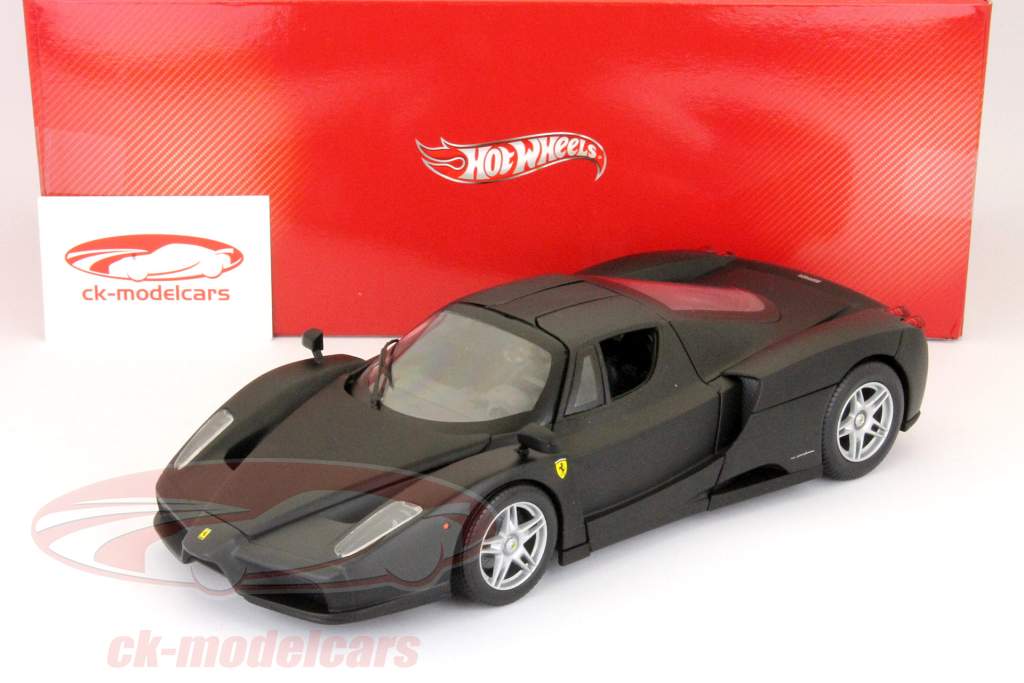フェラーリエンツォマットブラック1時18分HOTWHEELS