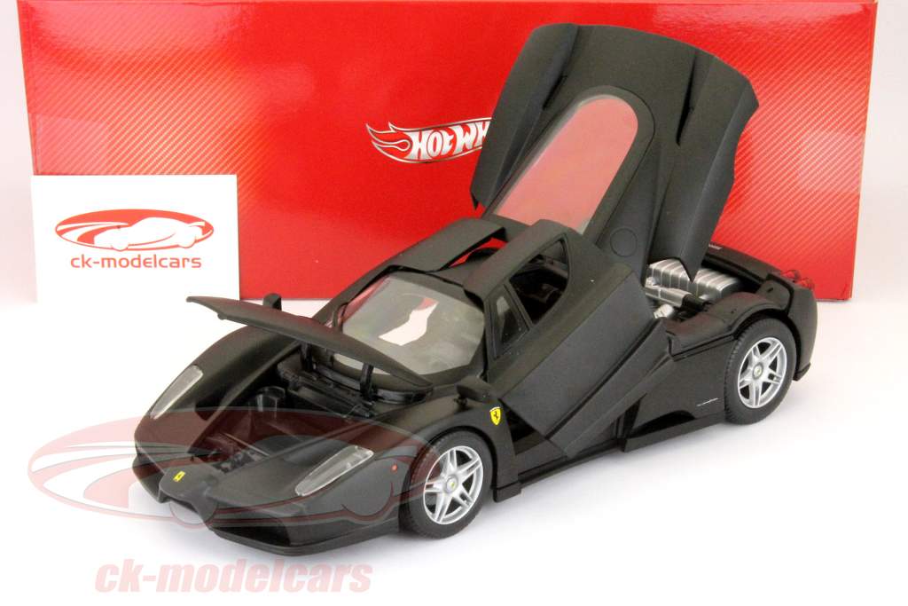 フェラーリエンツォマットブラック1時18分HOTWHEELS
