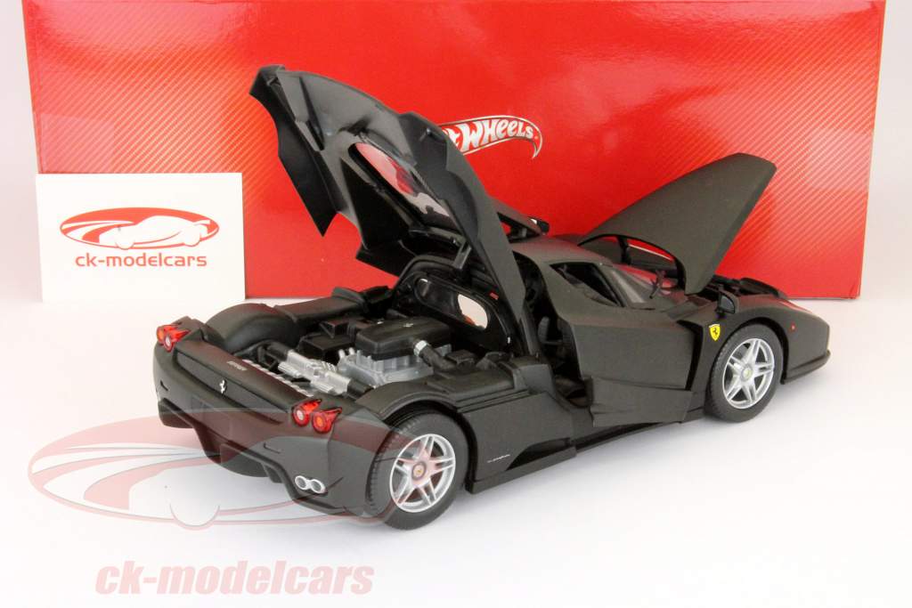 フェラーリエンツォマットブラック1時18分HOTWHEELS