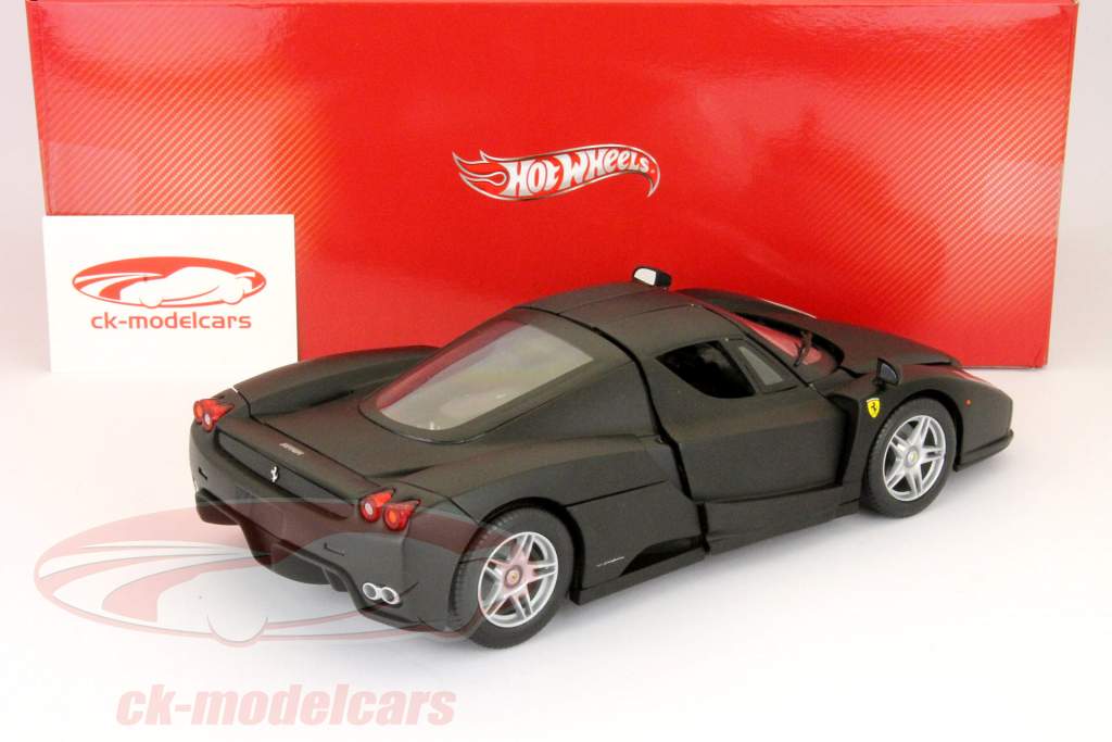 フェラーリエンツォマットブラック1時18分HOTWHEELS