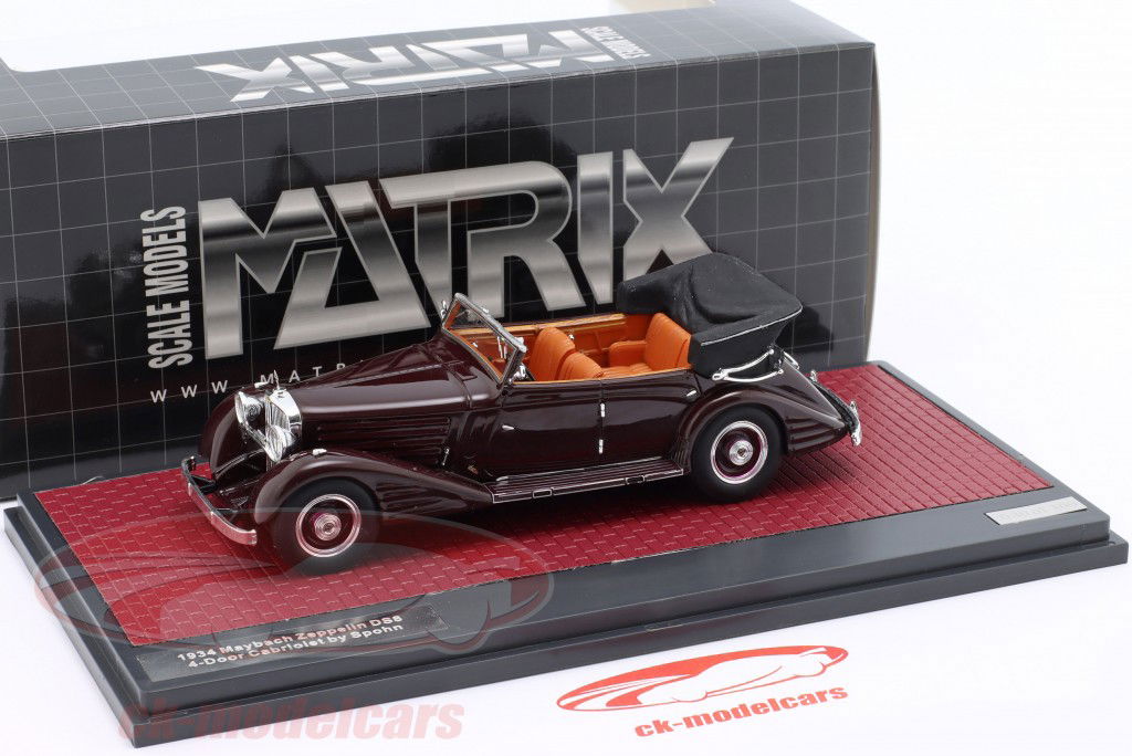 Maybach Zeppelin DS8 4 portes convertible by Spohn 1934 bordeaux 1:43 Matrix