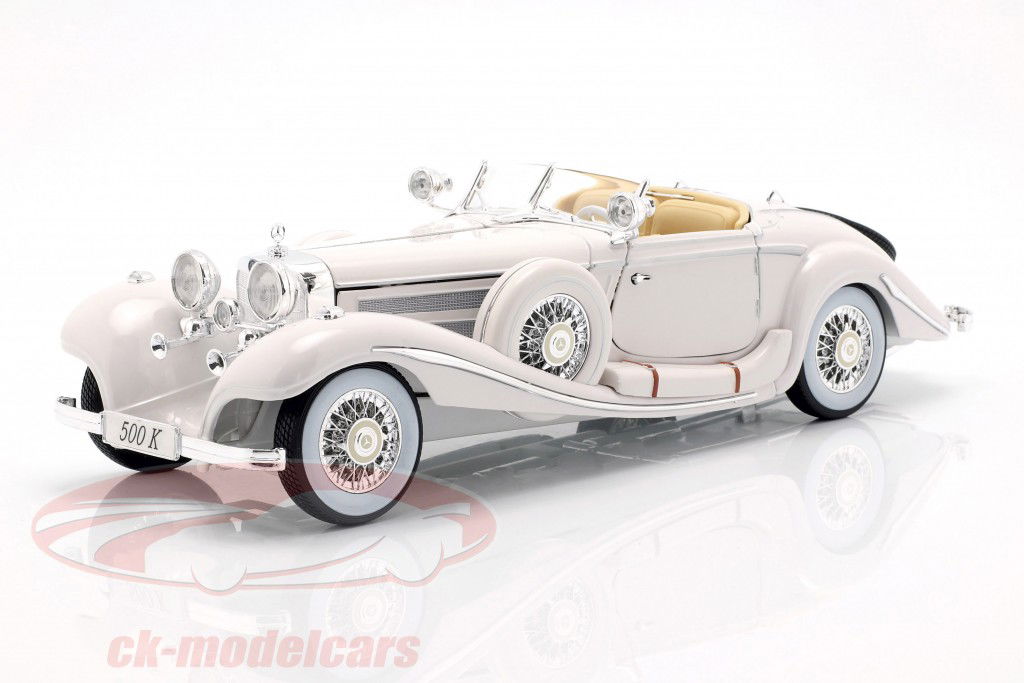 Mercedes Benz 500K Special Roadster Bj 1936 blanco 1:18 Maisto