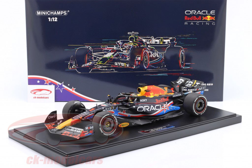 M. Verstappen Red Bull RB19 #1 ganador EE.UU GP fórmula 1 Campeón del mundo 2023 1:12 Minichamps