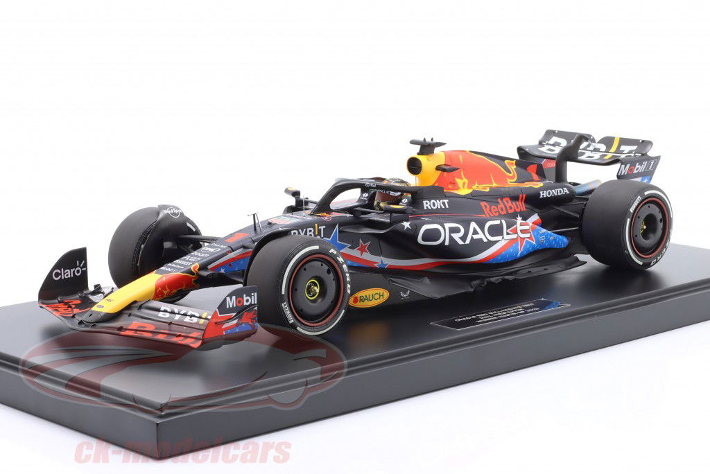 M. Verstappen Red Bull RB19 #1 gagnant USA GP formule 1 Champion du monde 2023 1:12 Minichamps