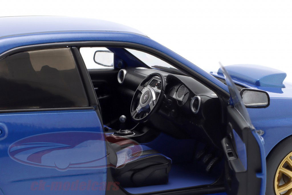 Subaru Impreza WRX STI Byggeår 2003 sonic blå 1:18 Solido