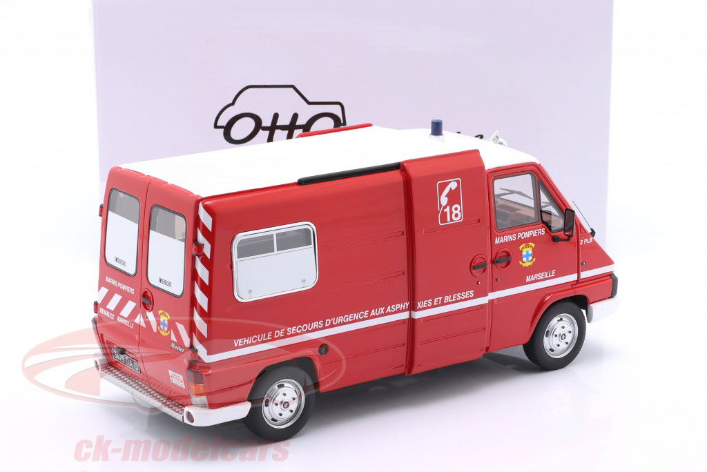 Renault Master T30 VSAB 消防 Marseille 1980 赤 1:18 OttOmobile