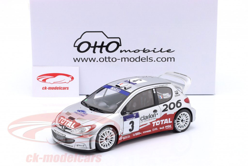 Peugeot 206 WRC #3 Sieger Rallye Tour de Corse 2002 Panizzi, Panizzi 1:18 OttOmobile