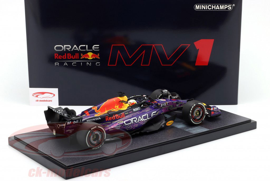 Max Verstappen Red Bull RB19 #1 Gagnant Las Vegas GP formule 1 Champion du monde 2023 1:12 Minichamps
