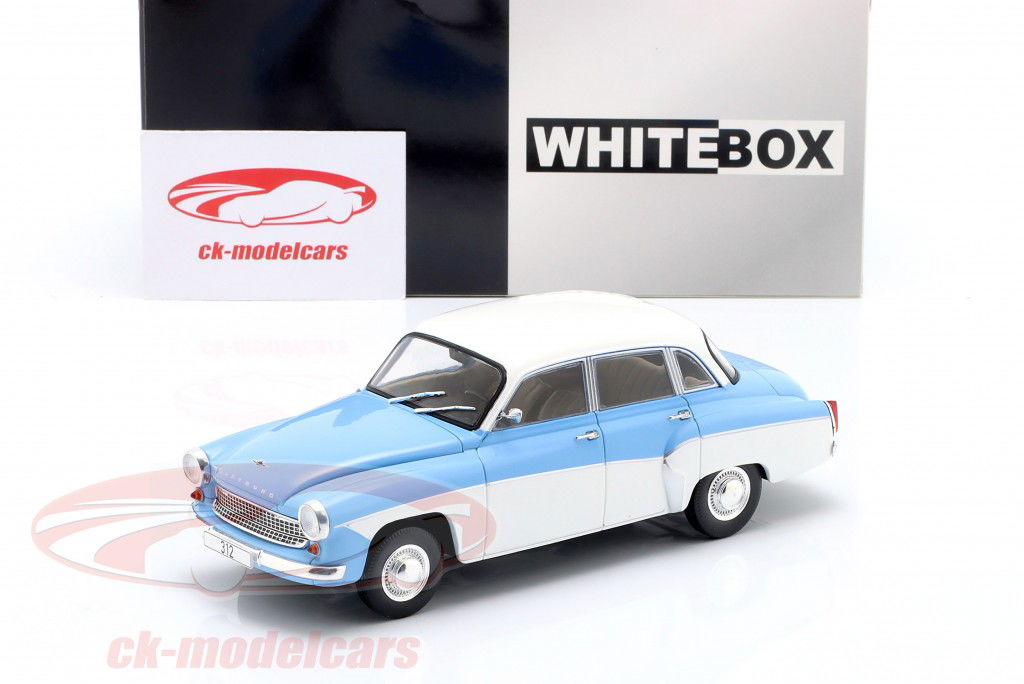 Wartburg 312 Année de construction 1965 bleu clair / blanc 1:24 WhiteBox