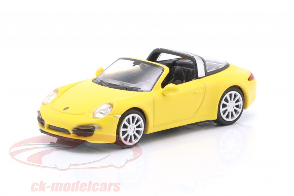 Porsche 911 Targa Ano de construção 2014 amarelo 1:87 Minichamps