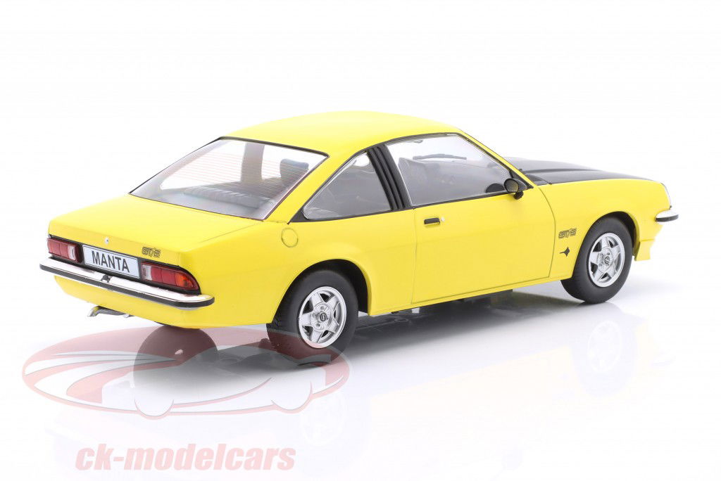 Opel Manta B GT /E Bouwjaar 1975 geel / zwart 1:18 ModelCar Group