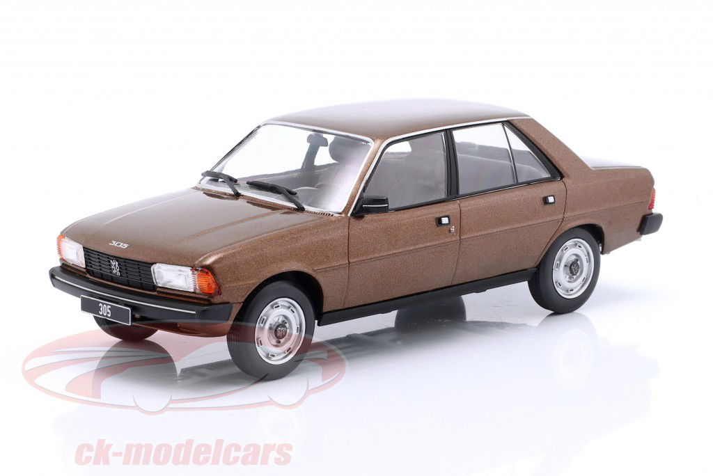 Peugeot 305 Bouwjaar 1977 donkerbruin metalen 1:24 WhiteBox