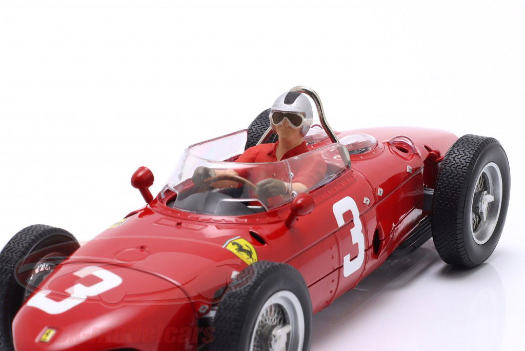 Set: Ferrari 156 Sharknose #3 Winner Dutch GP F1 1961 with Driver figure 1:18 CMR