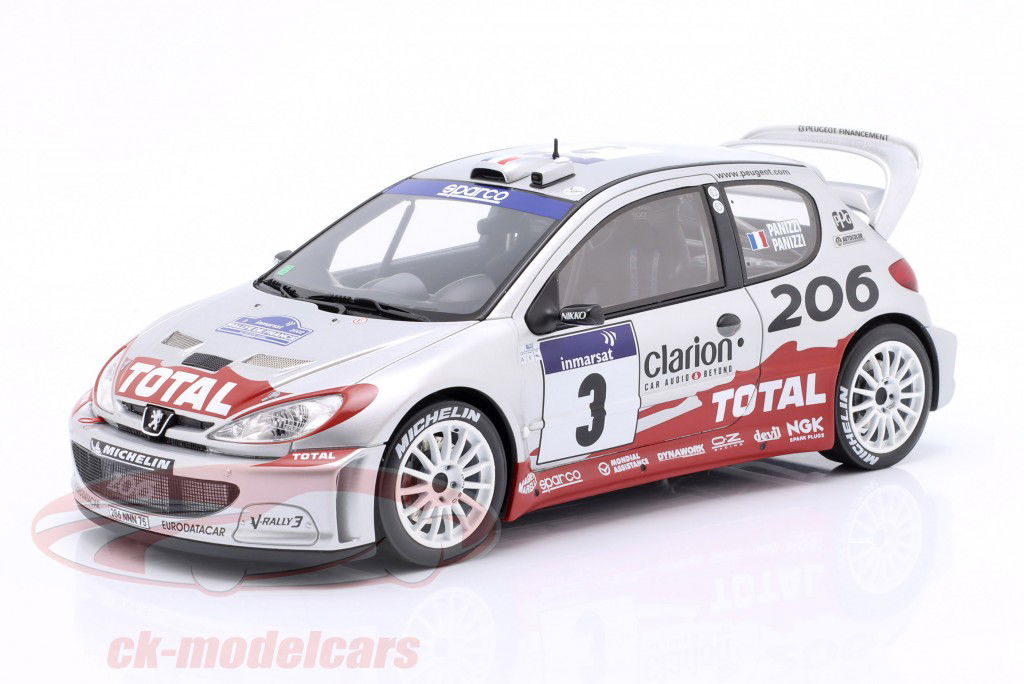 Peugeot 206 WRC #3 Sieger Rallye Tour de Corse 2002 Panizzi, Panizzi 1:18 OttOmobile