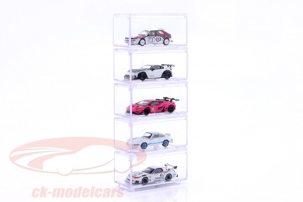 Vitrine de torre transparente para 5 carros em miniatura 1:64 DiecastStorage