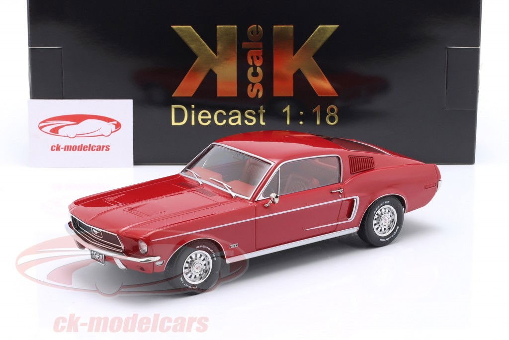 Ford Mustang GT Fastback year 1968 red 1:18 KK-Scale