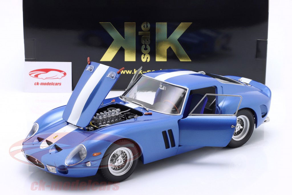 Ferrari 250 GTO Année de construction 1962 bleu métallique / blanc 1:12 KK-Scale