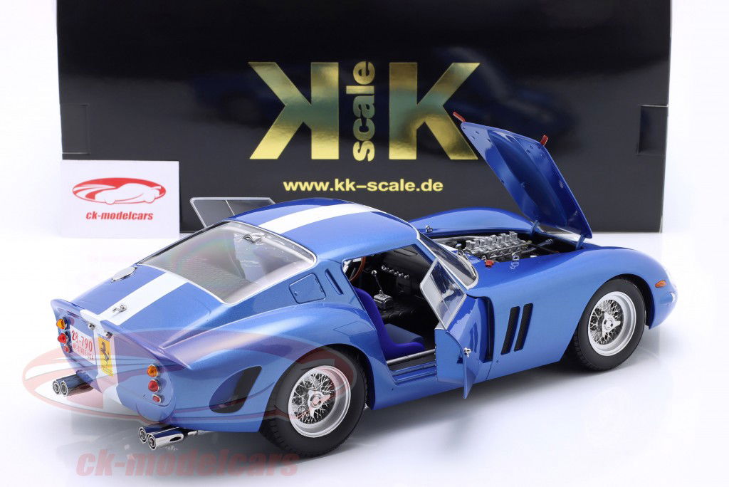 Ferrari 250 GTO Année de construction 1962 bleu métallique / blanc 1:12 KK-Scale
