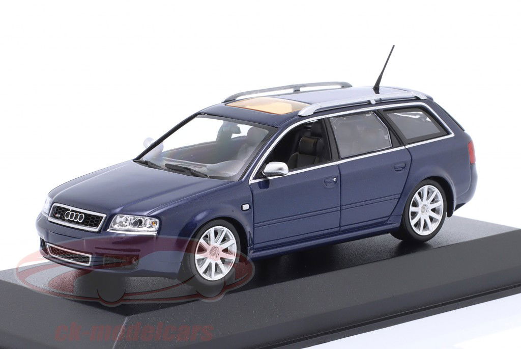 Audi RS6 Avant (C5) Année de construction 2002 bleu métallique 1:43 Minichamps