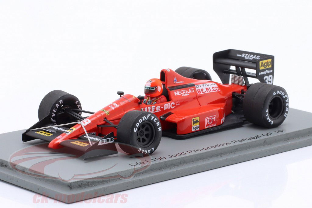 Bruno Giacomelli Life L190 #39 Pré-entraînement Portugal GP formule 1 1990 1:43 Spark