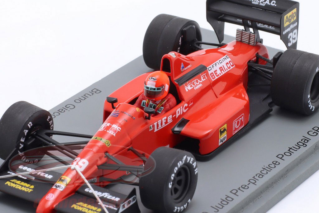 Bruno Giacomelli Life L190 #39 Pré-entraînement Portugal GP formule 1 1990 1:43 Spark